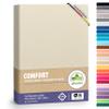 leevitex Premium Topper Fitted Sheet 180x200–200x220 cm | 18 cm Drop | For Toppers & Box Spring Beds | 100% Mako Jersey Cotton | OEKO-TEX Certified | 170 g/m² | Cream/Natural White view 1