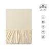 leevitex Premium Topper Fitted Sheet 180x200–200x220 cm | 18 cm Drop | For Toppers & Box Spring Beds | 100% Mako Jersey Cotton | OEKO-TEX Certified | 170 g/m² | Cream/Natural White view 3