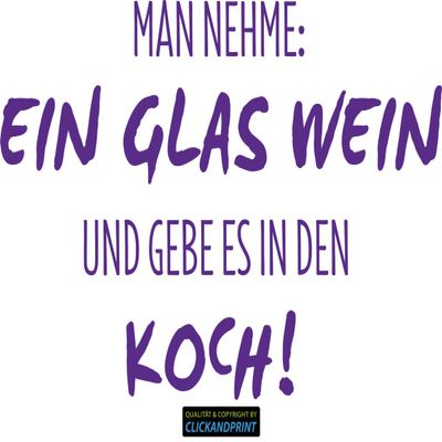 CLICKANDPRINT “Take: One Glass of Wine” Wall Sticker, 100 x 61.6 cm, Light Violet