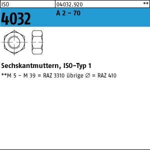 ISO 4032 A2-70 M5 A2 Hex Nuts, 1,000 pcs