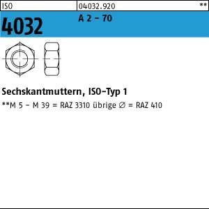 ISO 4032 A2-70 M5 A2 Hex Nuts, 1,000 pcs