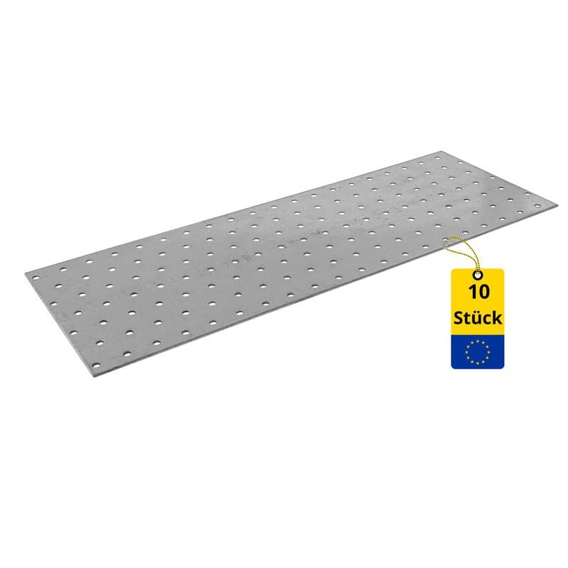 DMX Galvanized Flat Connectors, 10-Pack, 400 x 140 x 2.0 mm