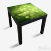 Wallario Glass Cover Panel 55 x 55 cm for IKEA Lack Table, Abstract Green Circles and Light Dots view 2