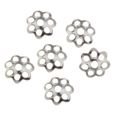 Perlin Metal Bead Caps, Antique Silver, 6 mm, 250 pcs