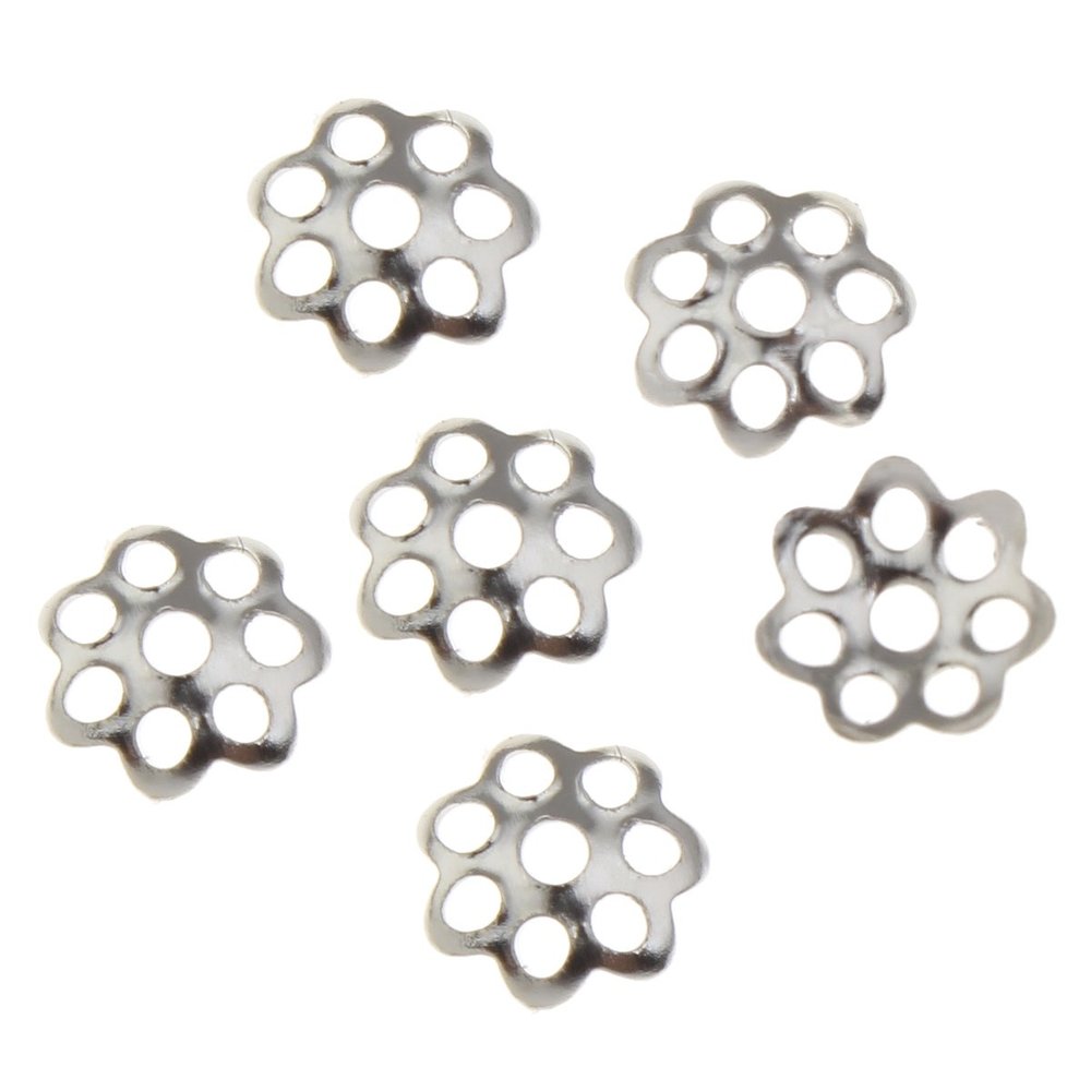 Perlin Metal Bead Caps, Antique Silver, 6 mm, 250 pcs