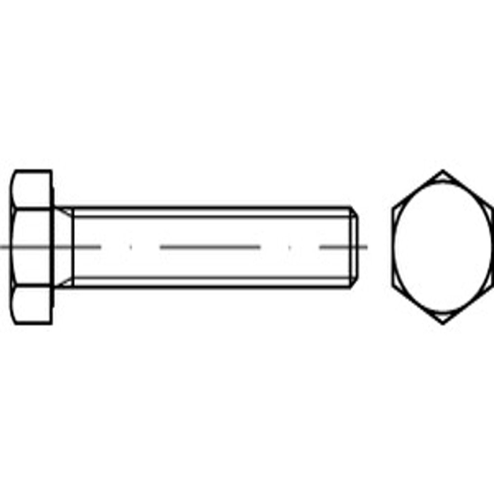 ISO 4017 Hex Head Screw, Fully Threaded, M24 x 40, A2 Stainless Steel, Plain, 20 pcs