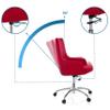 hjh OFFICE 670923 Shake 100 Design Swivel Office Chair, Red Fabric, Height-Adjustable, with Casters and Cushion view 2