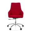 hjh OFFICE 670923 Shake 100 Design Swivel Office Chair, Red Fabric, Height-Adjustable, with Casters and Cushion view 4