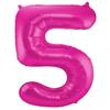 Folat 631952 Number 5 Foil Balloon, Magenta, Approx. 86 cm view 1