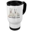 PrintPlanet White Swiss Shepherd Dog Travel Mug view 1