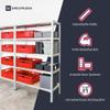 shelfplaza Home 180x70x60 cm Heavy-Duty Shelving Unit, White, 5 Shelves x 175 kg view 3