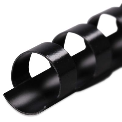 Plastic Binding Spines, Black, 22 mm, 21 Rings, 50-Pack, for Approx. 210 Sheets