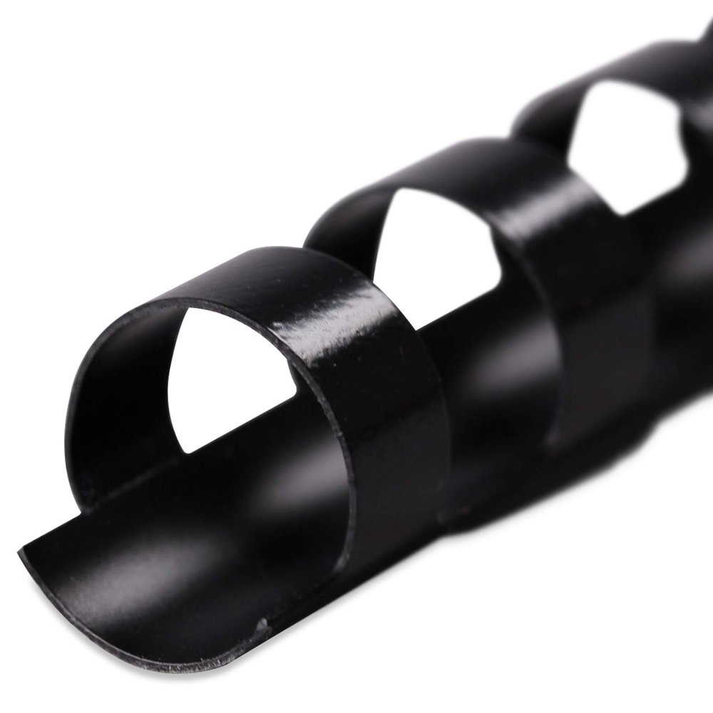 Plastic Binding Spines, Black, 22 mm, 21 Rings, 50-Pack, for Approx. 210 Sheets
