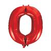 Giant Number 0 Foil Balloon, 86 cm, Red view 1