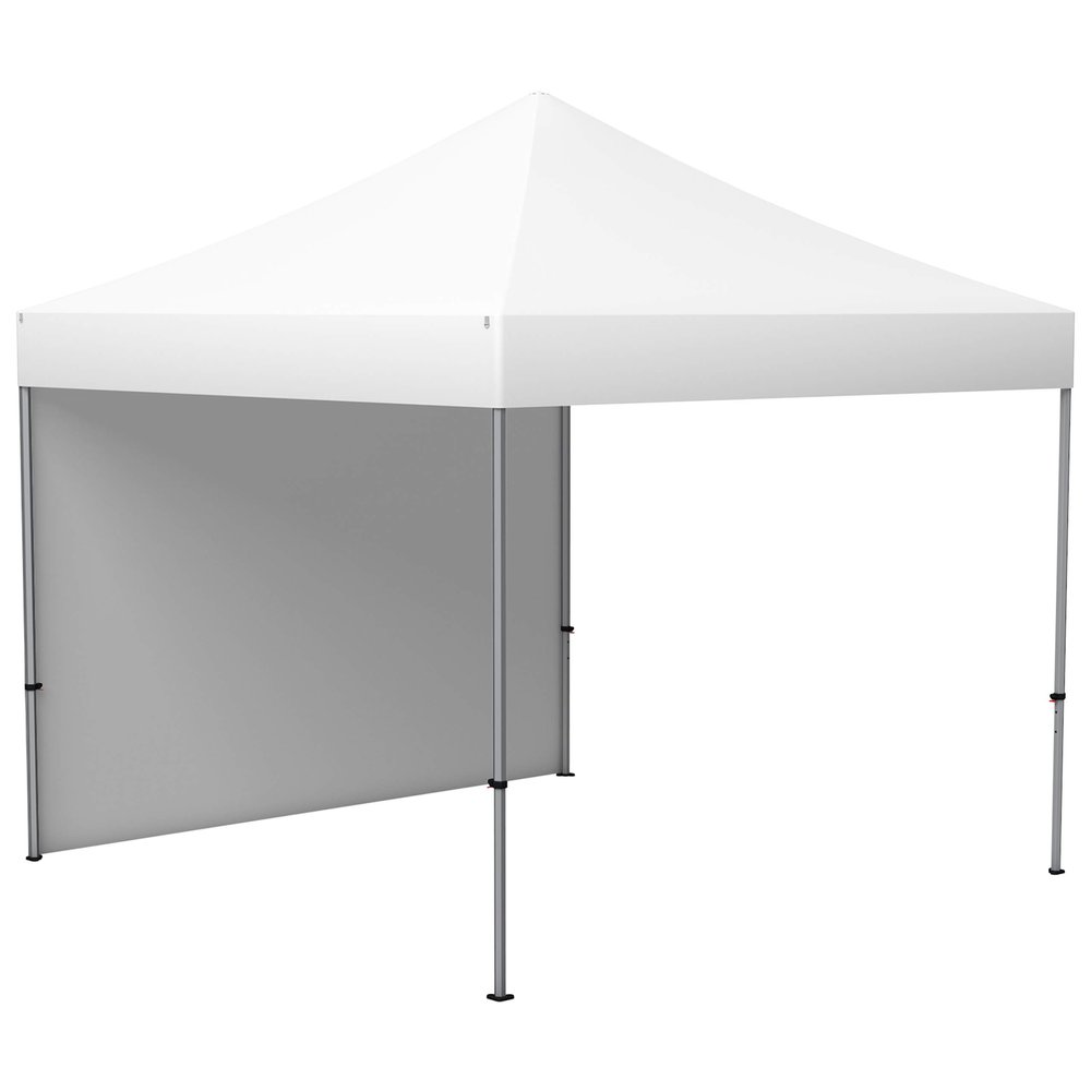 Vispronet Professional Folding Canopy Basic 3 x 3 m in White – Scissor-Frame System – 1 Wall