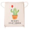 Mr. & Mrs. Panda Cactus Balloon Cotton Drawstring Bag view 3