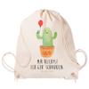Mr. & Mrs. Panda Cactus Balloon Cotton Drawstring Bag view 4