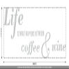CLICKANDPRINT Wall Decal “Life Is What Happens Between Coffee & Wine,” 180 × 64.6 cm, Light Gray view 3