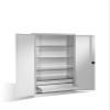 Heavy-Duty Cabinet with Hinged Doors, 4 Shelves and 3 Drawers, H1950 x W1200 x D500 mm view 1