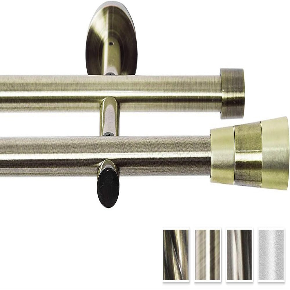 Rollmayer Fenix Gold Curtain Rod, 16 mm, 240 cm, Double Rod