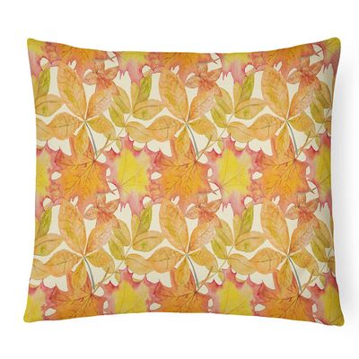 Caroline's Treasures Fall Leaves Watercolor Outdoor Canvas Pillow, Multicolor