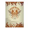 Kartenkaufrausch 16-Sheet DIN A4 Motorcycle Skull Math Notebook, Orange Helmet-Wearing Skull, 7 mm Grid view 1