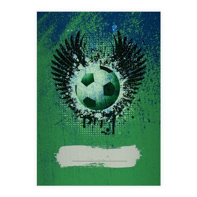 Kartenkaufrausch 16 Cool Grunge Soccer DIN A4 School Notebooks, Lined, Green Winner's Wings, Ruling 25