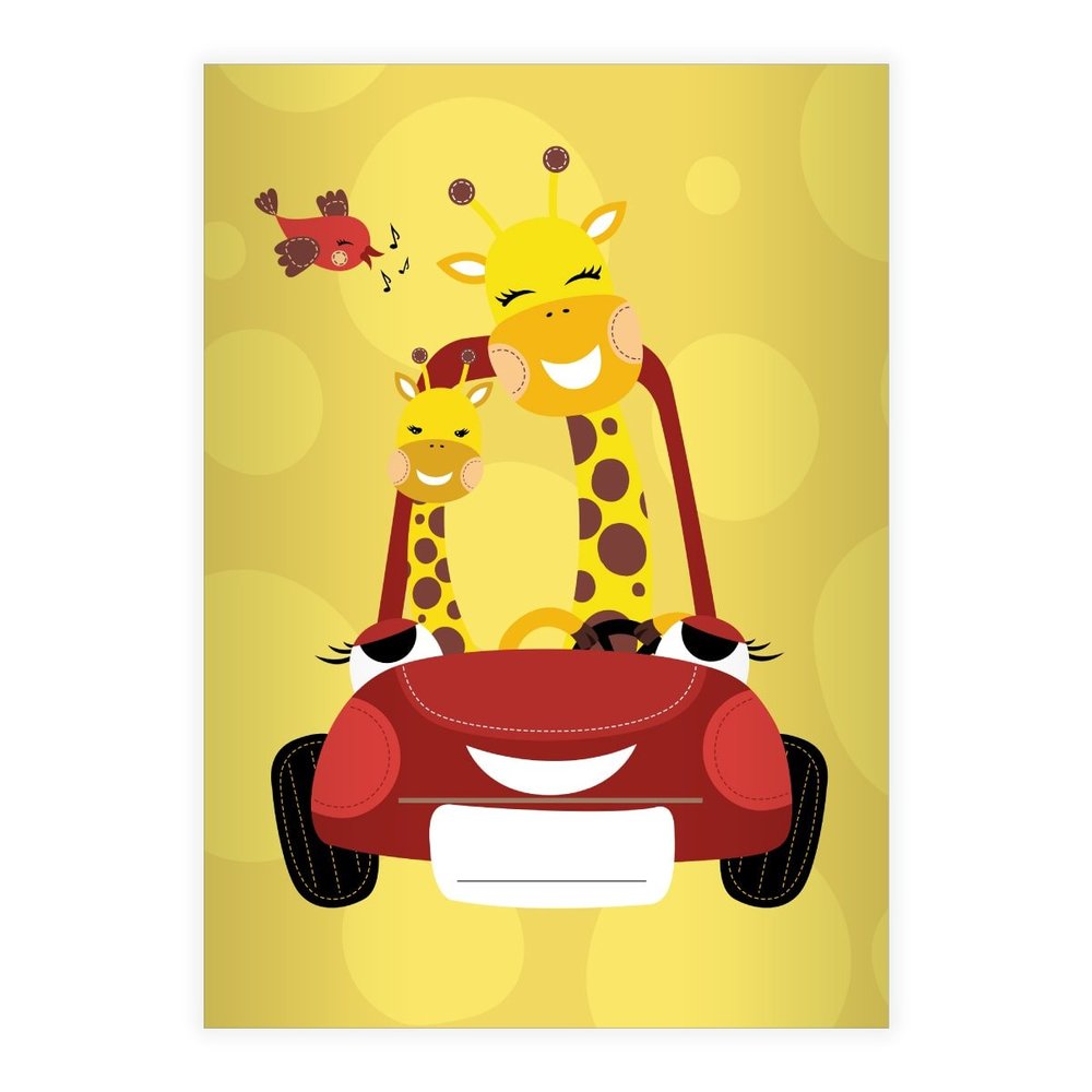 Kartenkaufrausch 1 Cheerful Giraffes DIN A4 School Notebook, Squared, Ruling 22