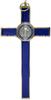 GTBITALY 10.004.21 Blue Enamelled Saint Benedict Cross, Gold-Colored, 20 cm, with Gift Box view 3