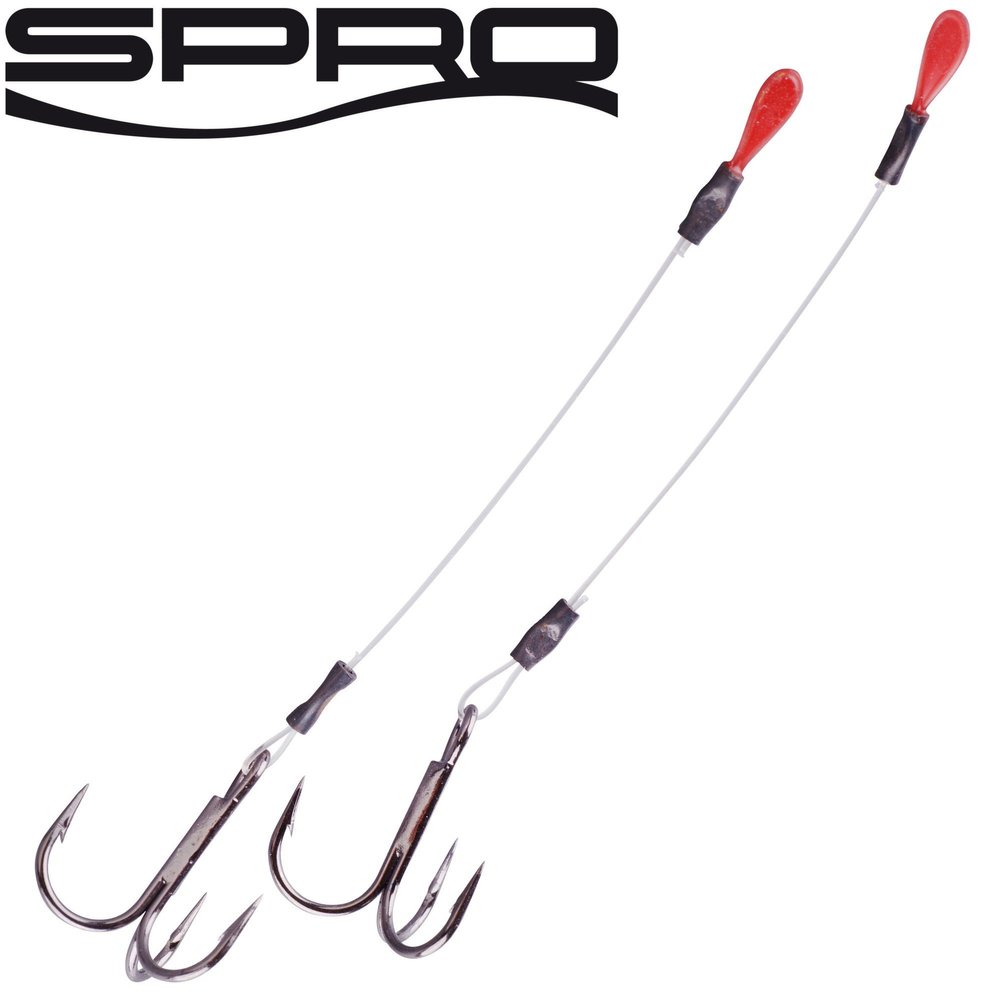 Spro Pike Fighter One-Touch Fine Stinger 9.4 kg – 2 Stinger Hooks for Zander Fishing, 4.5 cm / Size 8