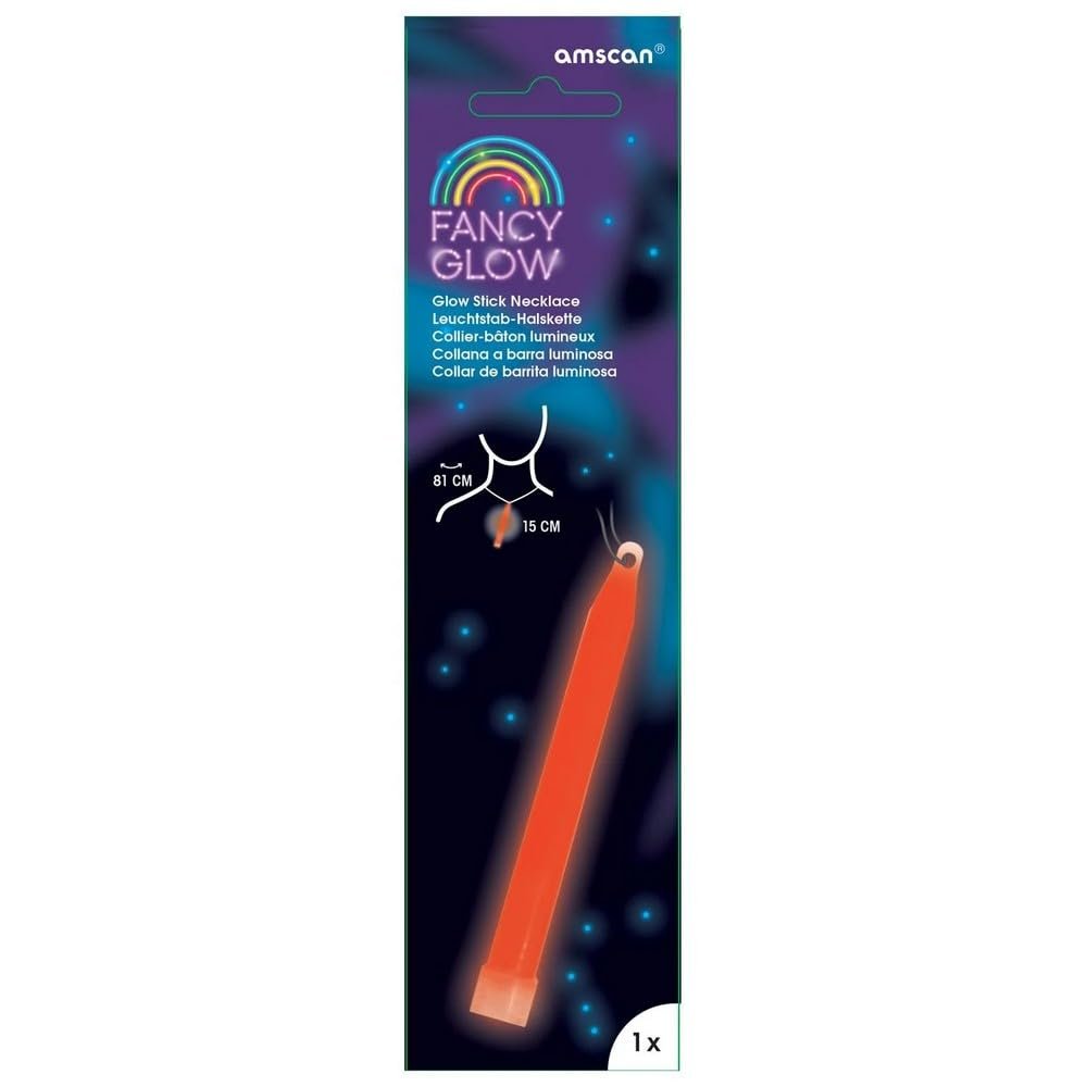 Glow Stick Necklace Orange 15cm