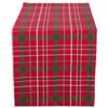 DII Holiday Tartan Holly Plaid Cotton Table Runner, Red/Green, 14 x 108 in view 1