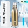 BOGI 500 mL Double-Wall Stainless Steel Water Bottle for Kids and Adults, BPA-Free, Keeps Drinks Cold for 24 Hours or Hot for 12 Hours view 2