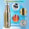 BOGI 500 mL Double-Wall Stainless Steel Water Bottle for Kids and Adults, BPA-Free, Keeps Drinks Cold for 24 Hours or Hot for 12 Hours view 3