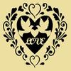A5/A4/A3 Shabby Chic French Vintage Mylar Stencil “Love Heart,” 125/190 Micron, Reusable (222), A5 & A4 & A3 (125 Micron) view 1