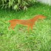 Zen Man Garden Dog Garden Inspiration Natural-Rust Garden Stake view 1