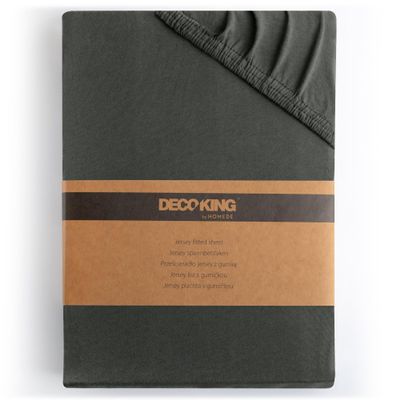 DecoKing Fitted Sheet 180x200–200x200 cm, 100% Combed Cotton, Amber