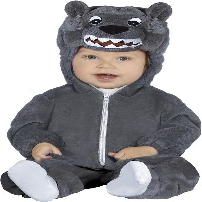 FIESTAS GUIRCA Wolf Baby Costume (12–18 Months) – Hood, Tail and Jumpsuit