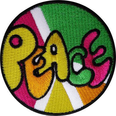 ELLU Peace Embroidered Iron-On Patch, Round, 1 Piece