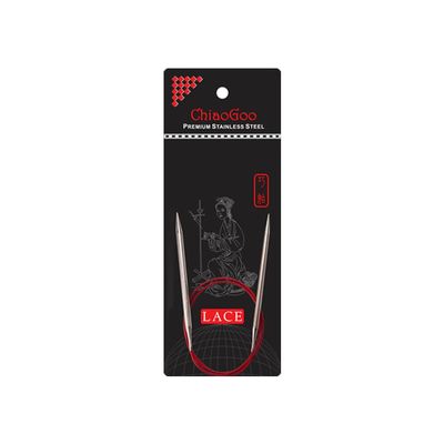 ChiaoGoo RED Lace Stainless Steel Circular Knitting Needle 40 cm, 9.00 mm - 1 pc