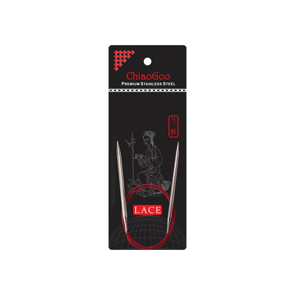 ChiaoGoo RED Lace Stainless Steel Circular Knitting Needle 40 cm, 9.00 mm - 1 pc