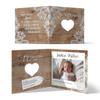 Laser-Cut Birth Thank-You Cards (10) – Rustic with White Lace view 1