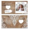 Laser-Cut Birth Thank-You Cards (10) – Rustic with White Lace view 2