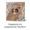 Laser-Cut Birth Thank-You Cards (10) – Rustic with White Lace view 3