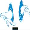 CLICKANDPRINT Whale Universe Sticker, 80 x 42.5 cm, Light Blue view 1