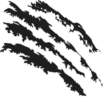CLICKANDPRINT Claw Mark Sticker, 110 x 96.4 cm, Black Reflective