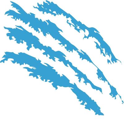CLICKANDPRINT Claw Mark Sticker, 40 x 35.1 cm, Light Blue
