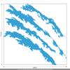CLICKANDPRINT Claw Mark Sticker, 40 x 35.1 cm, Light Blue view 2