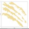 CLICKANDPRINT Claw Mark Sticker, 20 x 17.5 cm, Cream view 2