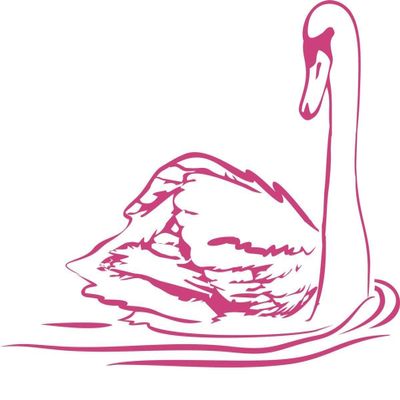 CLICKANDPRINT Swan Silhouette Wall Sticker, 20 x 14.6 cm, Pink